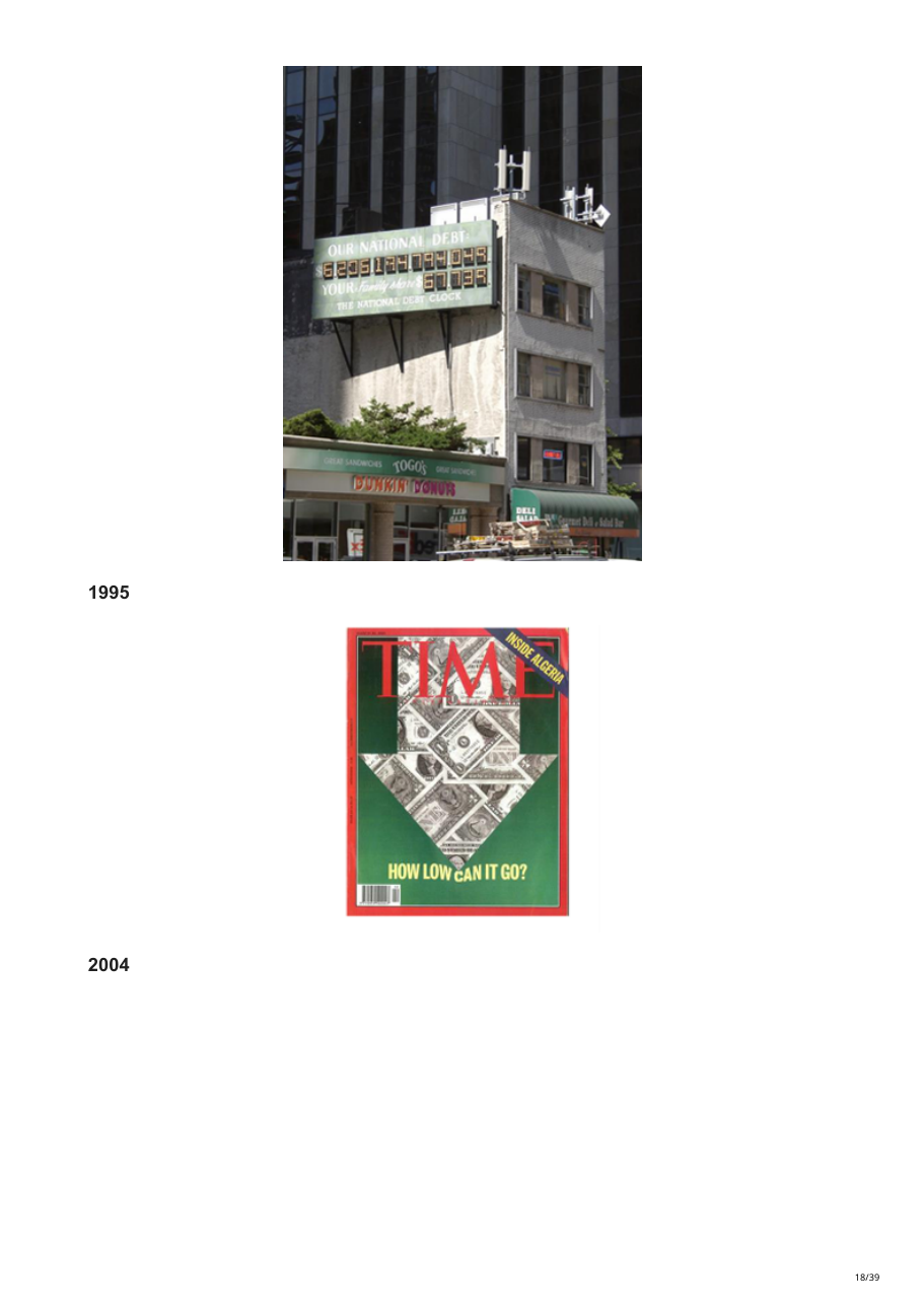 National Debt Clock e copertina TIME 1995 e 2004