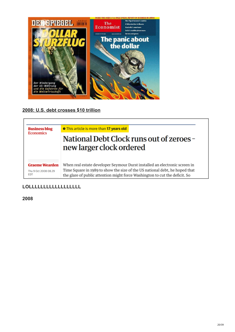Der Spiegel, The Economist e Guardian 2007-2008